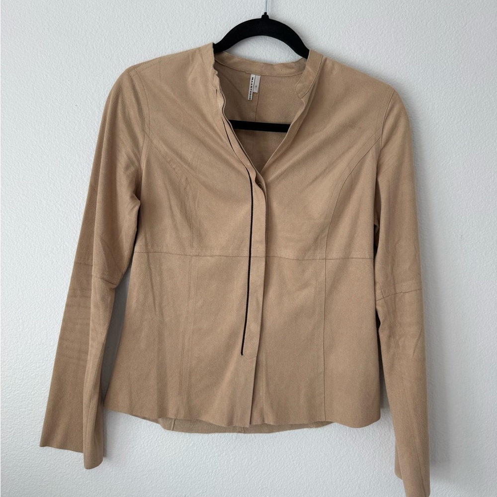 Women's Suede Yellow Beige Jacket